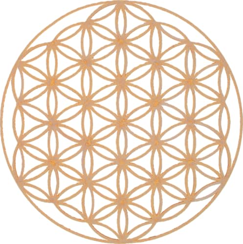 3defrance Fleur de vie 14 cm - Purification - Energie - Méditation - Décoration - Sous verre - Matériau biosourcé de qualité supérieure - Fabriqué en France