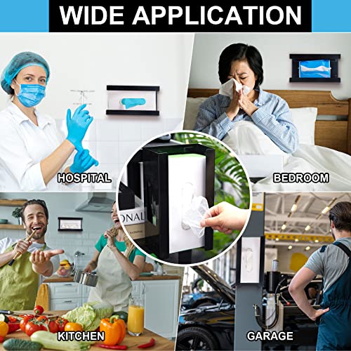 lounsweer 2 pcs magnetic glove dispenser holders wall mount boxes of gloves commercial quality towels wipes paper tissue box holder kitchen fridge office workshops garage tool hospitalblack