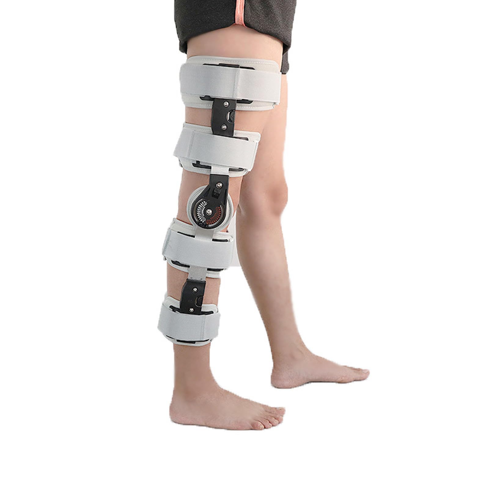 PopieL Ginocchiera Rom Incernierata Regolabile Immobilizzatore Post Operatorio per Ginocchio per Uomo Donna, Tutore di Supporto per Ginocchio per Riabilitazione Ortopedica, Post Operatorio, Lesione