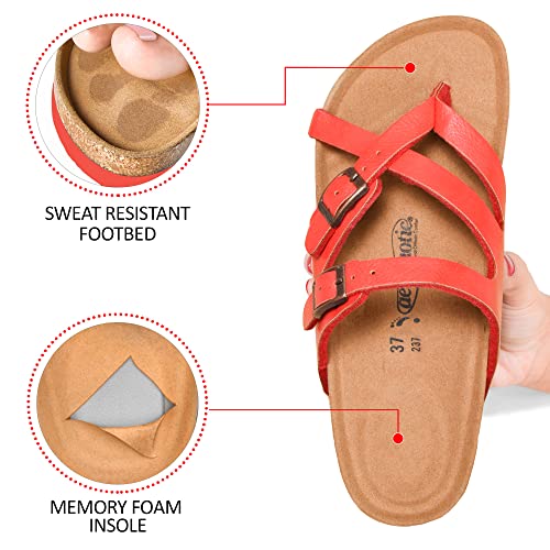 Image of AEROTHOTIC Recovery Slides for Women Cork Footbed Adjustable Straps Sandals