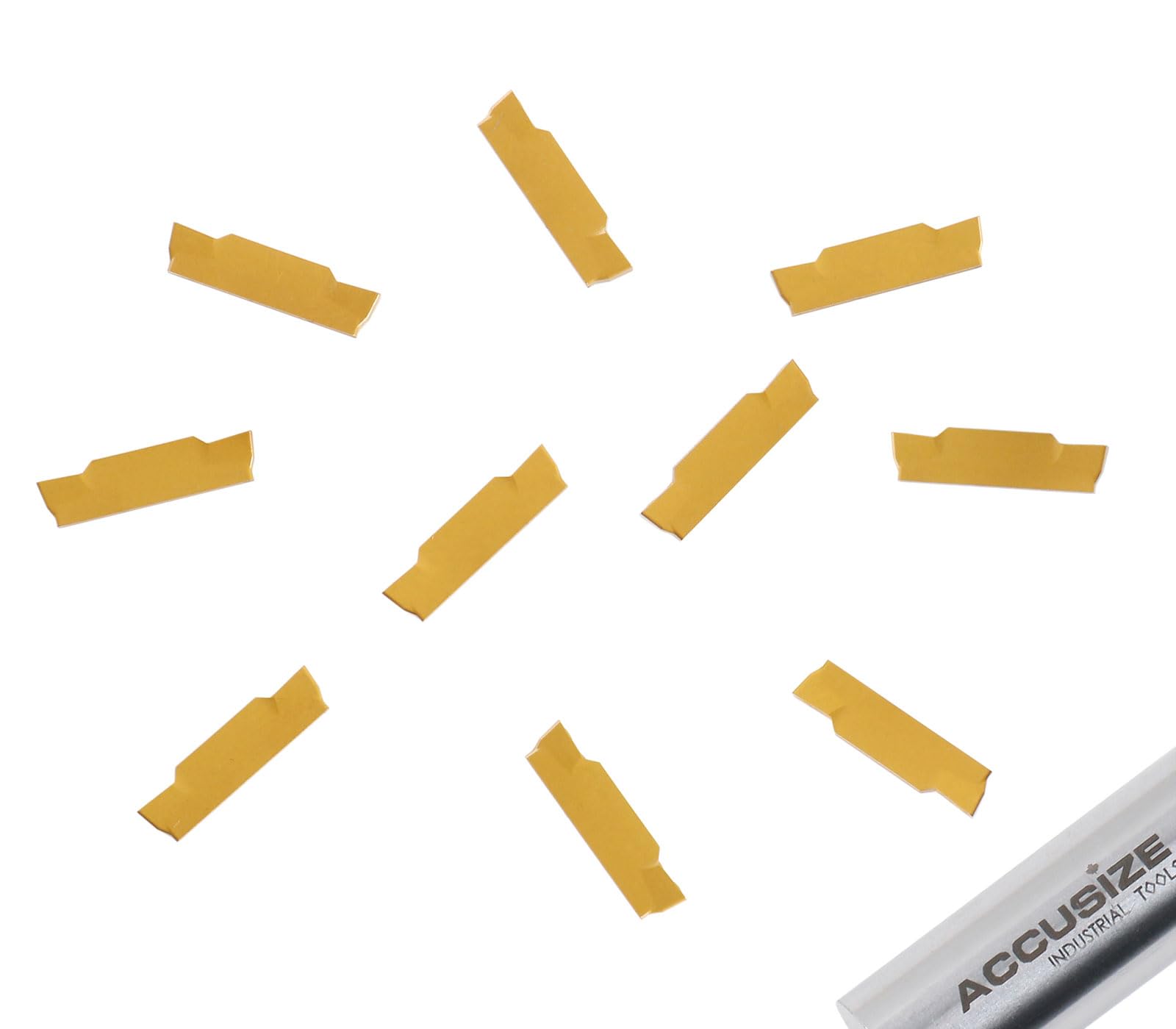 Accusize Tools – mgmn-3 doppia estremità taglio carburo con inserto, rivestita in latta, 10 pcs/Box, 2403 – 4026 x 10