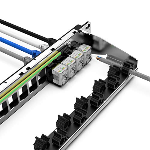 AMPCOM CAT6 Tool-Less RJ45 UTP Keystone Jack, No Punch-Down Tool Required Module Coupler -10 Pack White - Thumbnail 5