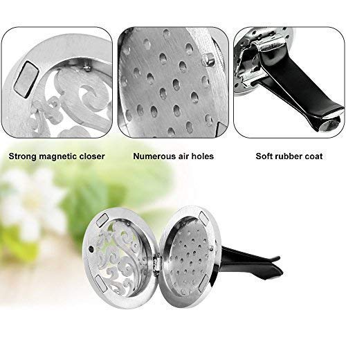 Maromalife Car Diffuser Vent Clip 2 PCS Aromatherapy Car Vent Clips 1.2 Inches Essential Oil Car Diffuser Lockets with 20 Refill Pads(Tree & Cloud), Gift for Women/Men, Mothers Day, Birthday