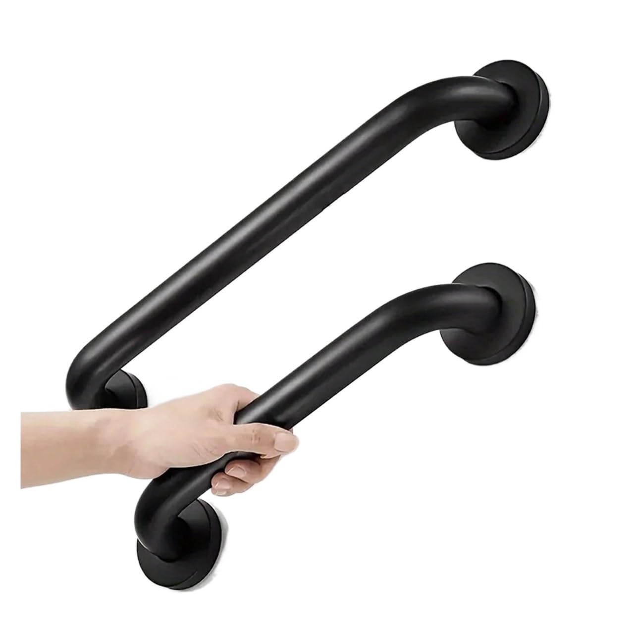 Cidegoo 40Cm Stainless Steel Anti-Slip Bathroom Grab Bar - Black Safety Handrail With Ergonomic Curved Design For Elderly & Disabled