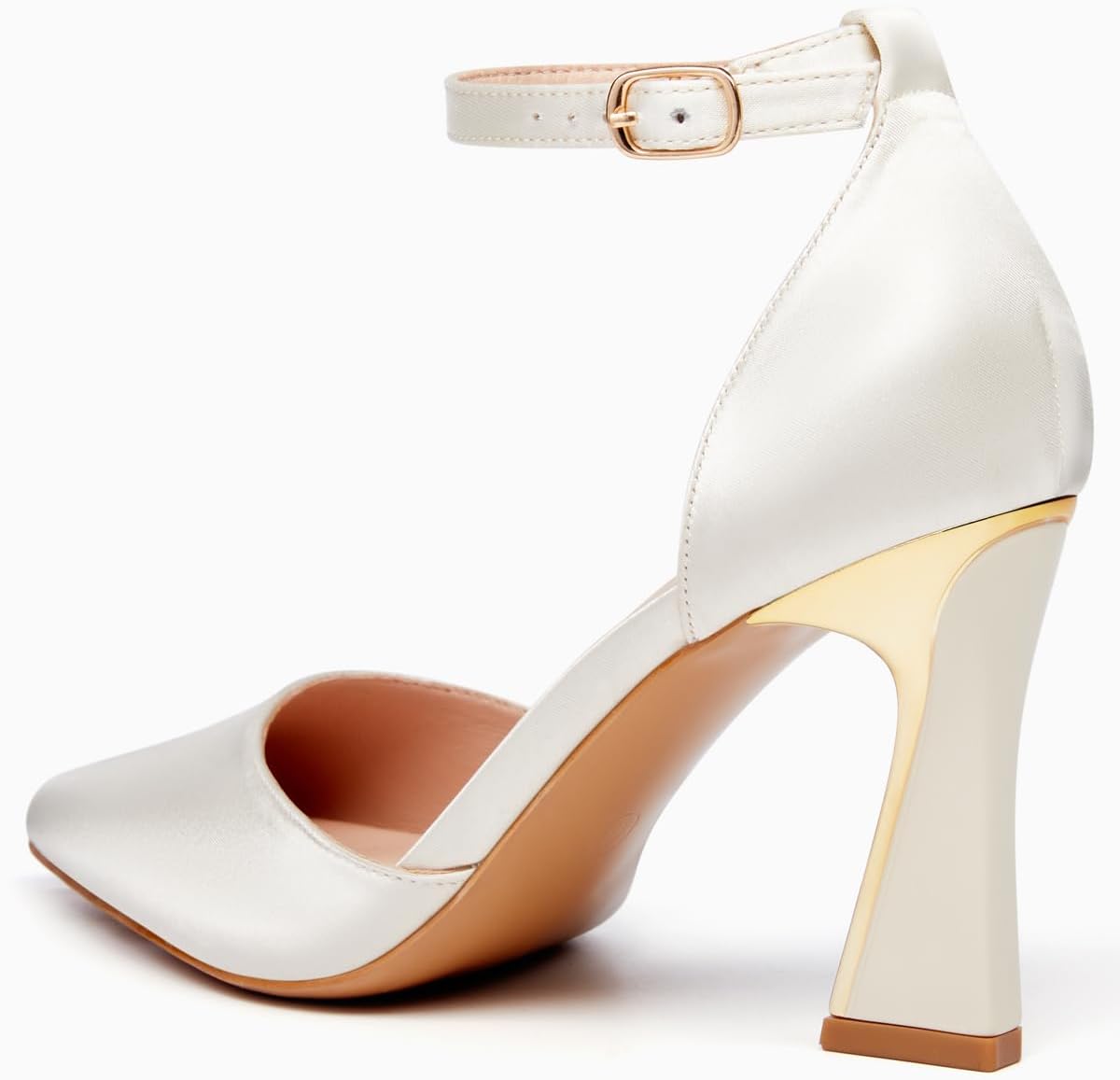 Juliet Holy Womens Pumps Point Closed Toe Heels Buckle Ankle Strap D'Orsay Heeled Sandals - Image 4