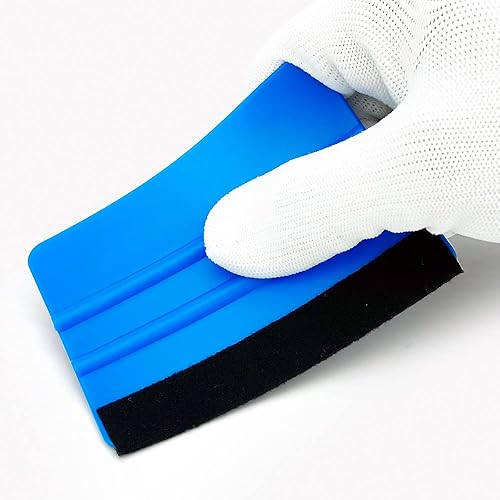 Miniatura 4 de 2 espátulas de fieltro de plástico azul, para quitar burbujas, para película de vinilo de automóvil, gráficos y papel tapiz, raspador de vinilo para