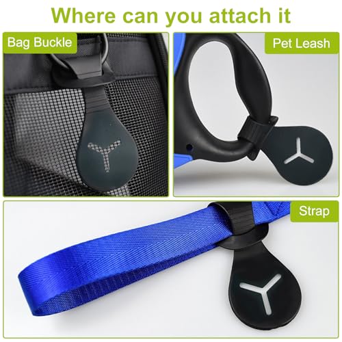 KASESSS 6 Pcs Dog Waste Carrier, Hands Free Silicone Dog Poo Bag Holder for Leash Walking Accessory, Black, Green, Blue, Pink - Image 3