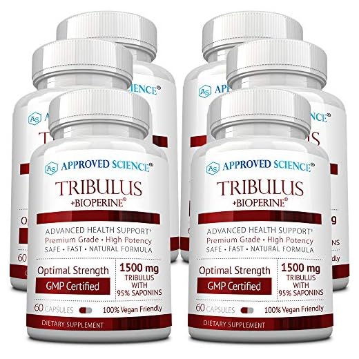 Approved Science Tribulus Terrestris - 360 Capsules - Boosts Testosterone, Enhances Athletic Performance, Supports Muscle Growth and Repair - 95% Furostanol Saponins - Bioperine - Vegan - 6 Bottles