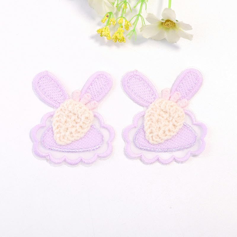 Parches de Bordado Parches de Ganchillo con Forma Conejo y Zanahoria, 6 x 5 cm, 20 Unidades, Bordados, for Planchar, Chinos, for Coser en Ropa, Vaqueros Chaquetas(Yellow)