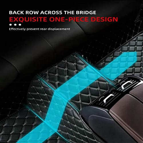 Imeish Custom Leather Waterproof Car Floor Mats For 99% Sedan Suv Sports Car Black Beige Men's Women's Vehicle Pads Mat (Edge Blue Medium Black Beige) #TOP5