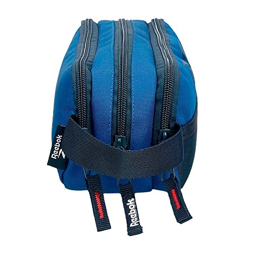 Reebok Atlantic Blue Pencil Case, 3 Compartments, 22 x 10 x 9 cm, Polyester - Image 2
