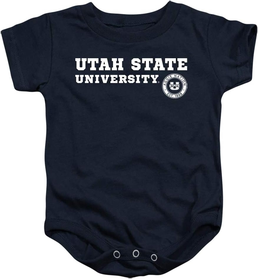 Utah State University Official Block Text Unisex Infant Snap Suit for Baby