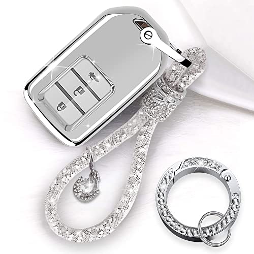 Vichona Valentines Day Gifts Bling Car Keychain for Women, Compatible with Honda Accord,Civic,Fit,CR-V Smart Remote Car Key Cover Compatible With Honda-silver One Size Vichona Valentines Day Gifts Bling Car Keychain for Women, Compatible with Honda Accord,Civic,Fit,CR-V Smart Remote Car Key Cover Compatible With Honda-silver One Size