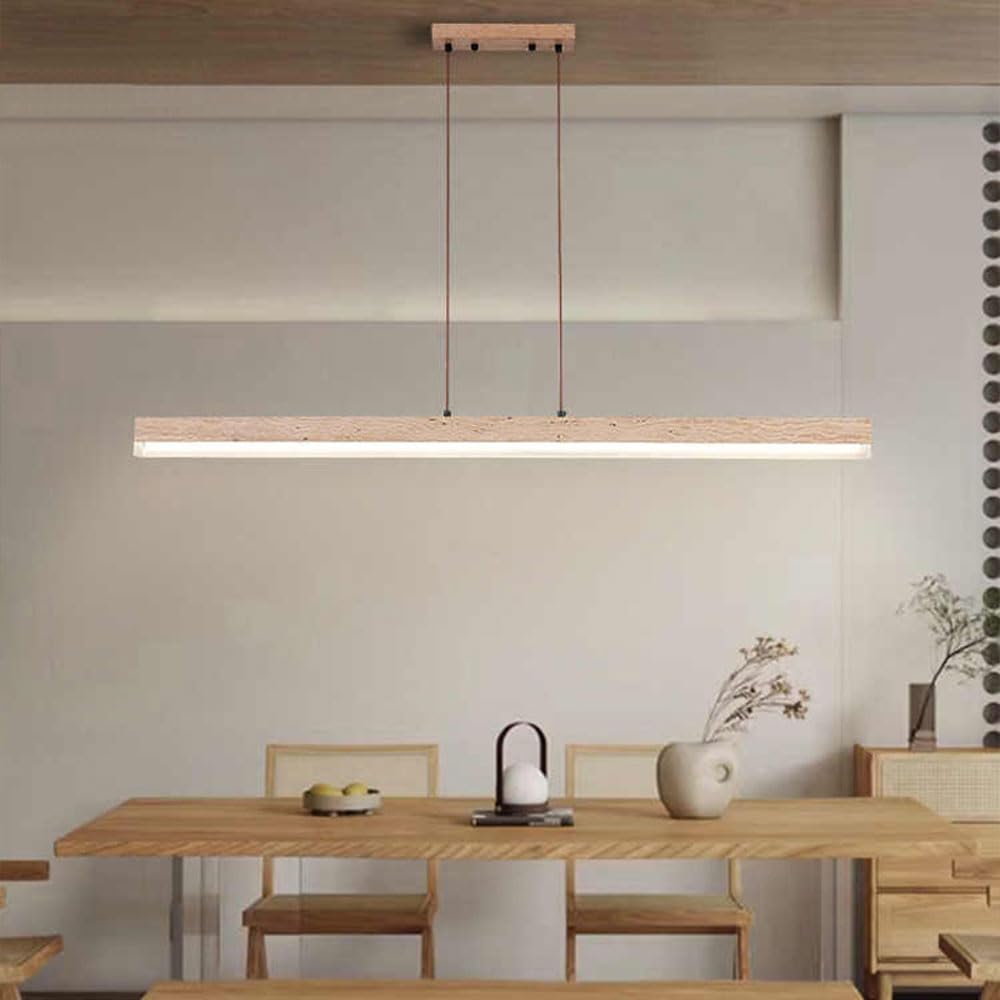 Wabi Sabi Lampada A Sospensione Vintage Lampadario Lineare Da Cucina Moderna Lampada Da Pranzo A Sospensione Lampada A Sospensione In Travertino Giallo Per Ristoranti 32W Lampada A Sospensione
