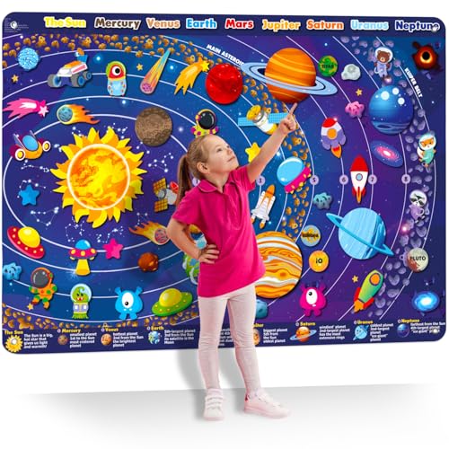 QUOKKA Space Felt Board for Kids 3-5 Years Old - Social Emotional Preschool Learning Activities for Ages 2-4