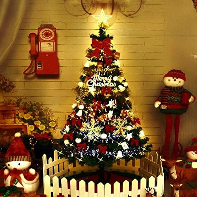 Solar Lights Outdoor, 60 LED 36.5 FT Solar String Lights Outdoor Waterproof with 8 Lighting Modes for Garden Yard Porch Wedding Party Decor Christmas (Warm White)