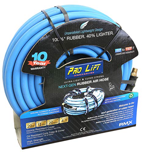 Pro-Lift-Werkzeuge - Manguera de aire comprimido (20 m, conectores de latón de 1/2", 20 bar, diámetro interior de 13 mm) Cover