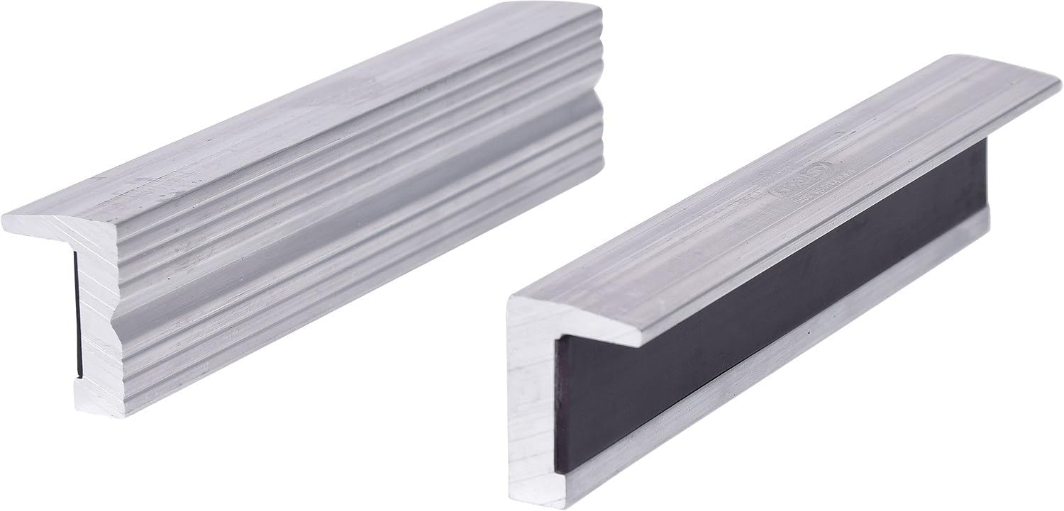 SK Hand Tool 4042146330562 Aluminium Bench Vice Protective Jaws With Textured Surface, 140 mm, Clear