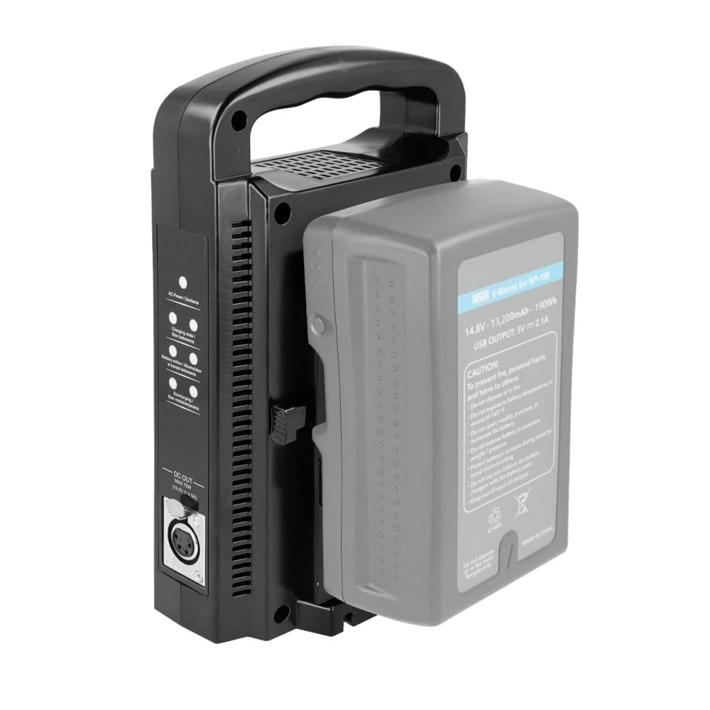 Trade-Shop V-Mount Li-Ion Akku Dual-Ladegerät inkl. Ladekabel Eurostecker für Sony BP-95WS BP-150WS BP-190WS BP-230W BP-285W BP-300W BP-L80S BP-L40A
