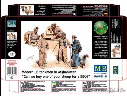 Master Box 35131 Modern US tankmen in Afghanistan. Can we Buy one of Your Sheep for a BBQ? 5 Figures 1/35