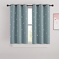 Vista 41 de NICETOWN Cortinas Opacas con Recortes de Estrellas para Dormitorio de Niños/Guardería, Cortinas de Tratamiento de Ventana con Aislamiento Térmico