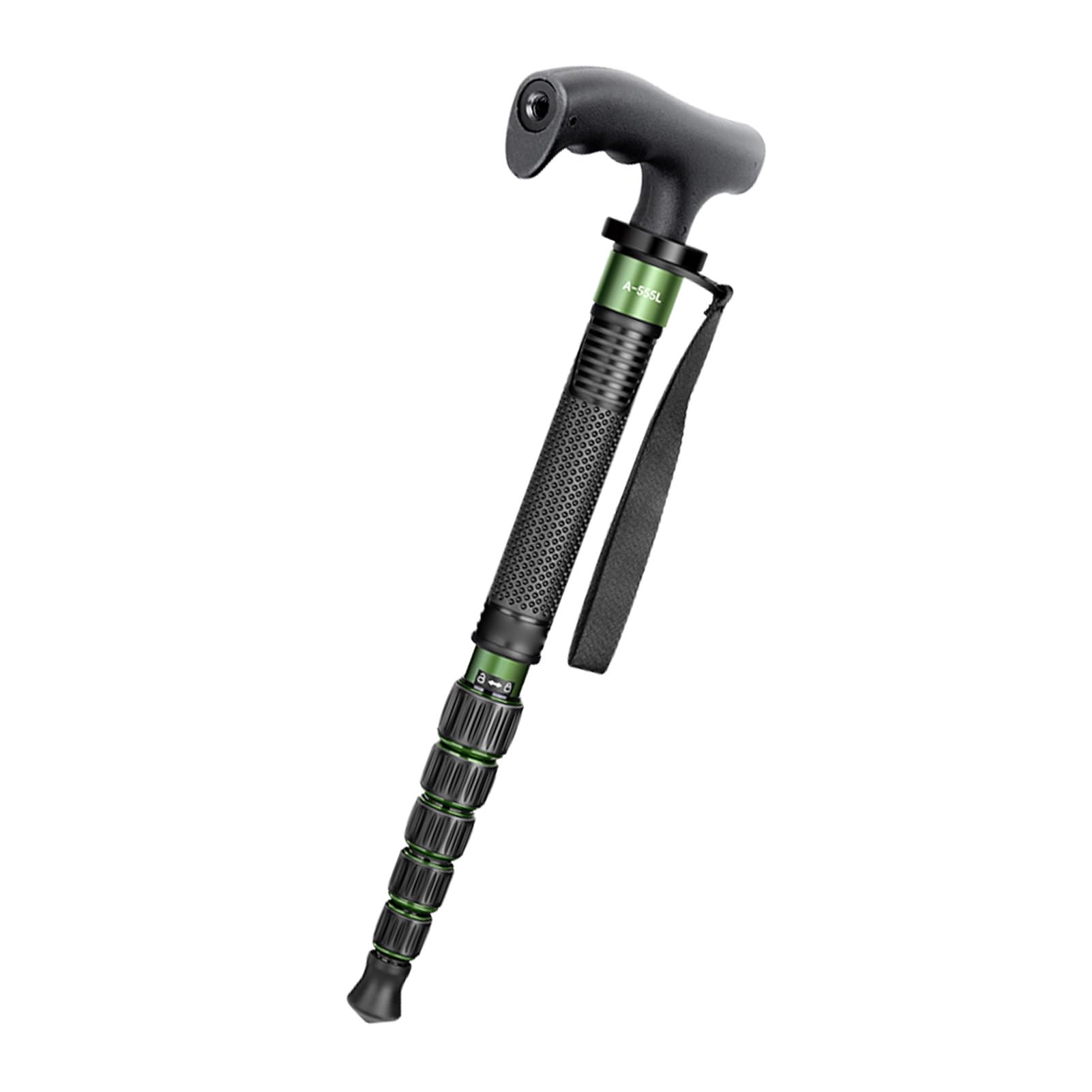 Monopiede per Fotografia Monopiede per Fotocamera Portatile Leggero capacità di Carico di 10 Kg Fotocamera DSLR Altezza Regolabile a 6 Sezioni con Testa del Bastone da Arrampicata Sport (Verde)
