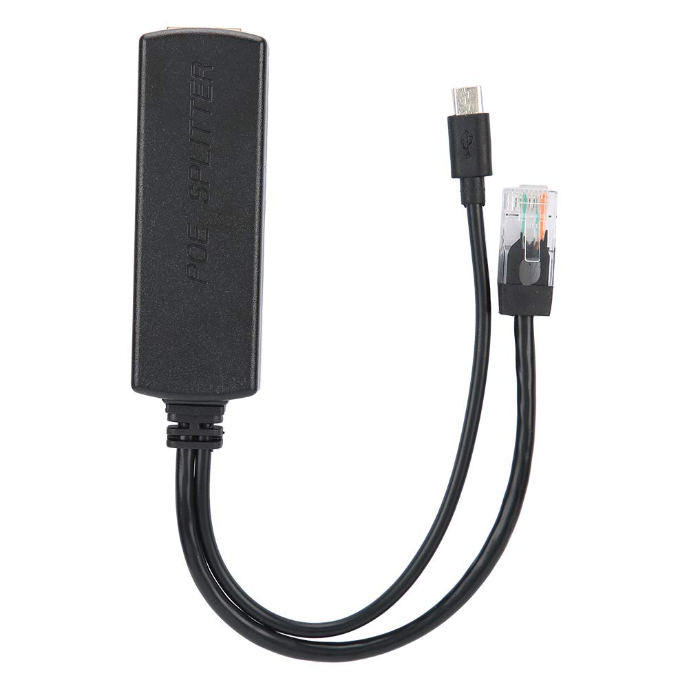 Aramox Rozdzielacz PoE 48 V, Aktywny Rozdzielacz Zasilania Przez Ethernet z Wyjściem Micro USB, IEEE 802.3af At, 5 V 2,4 A 12 W, Przenośna Konstrukcja, do Tabletów i urządzeń Micro USB