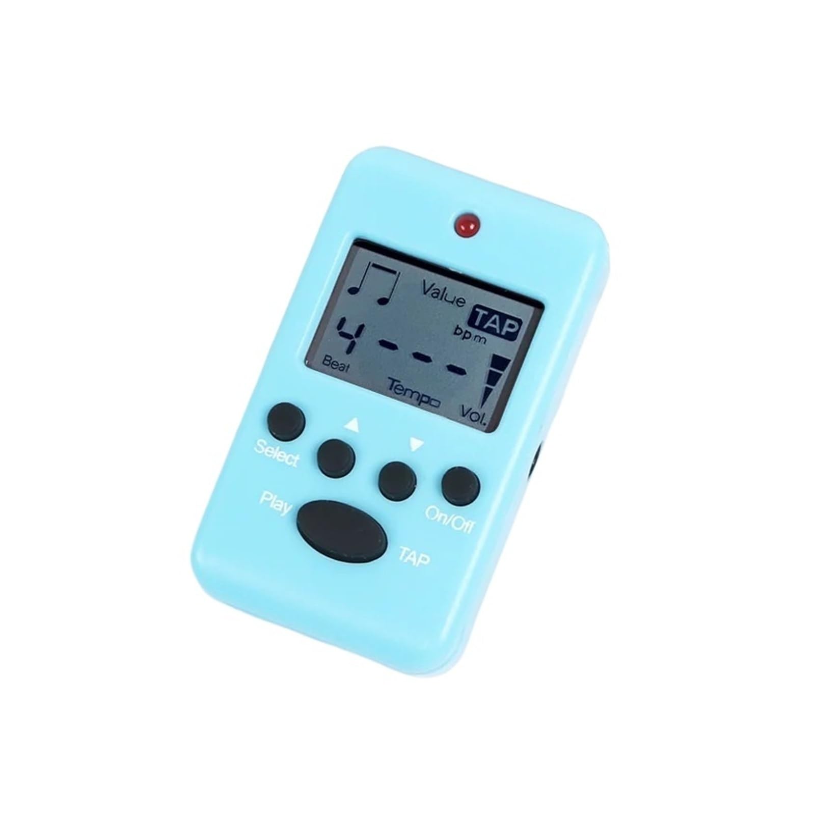 Cyfrowy Metronome Clip-on LCD Regulacja głośności Przenośny Metronome do fortepianu gitarowego Flet Fioletowy bęben (niebieski)