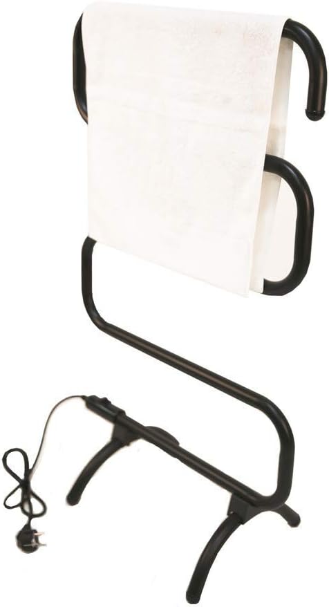 LUNEZY Towel Warmer, Heated Towel Rack and Drying Rack, Wall Mount Free Standing Towel Heater for Bathroom, 100W Electric 5-Bar Electric Towel Rack,White