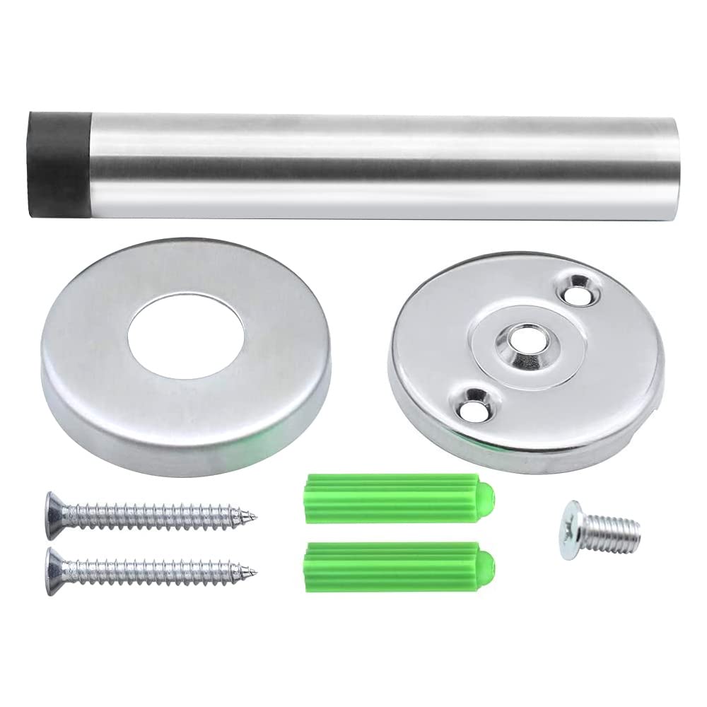 Fermaporta Regolabile Da 7 A 10,8 Cm In Acciaio Inox - Con Tampone Gomma, Per Parete O Battiscopa - Foto 6