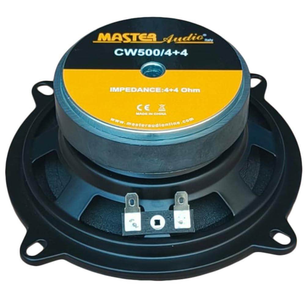 MASTER AUDIO 1 CW500/4+4 subwoofer altoparlante sub woofer 13,00 cm 130 mm 5" 80 watt rms 160 watt max impedenza doppia bobina 4 + 4 ohm porte portiere cofano bagagliaio auto 1 pezzo