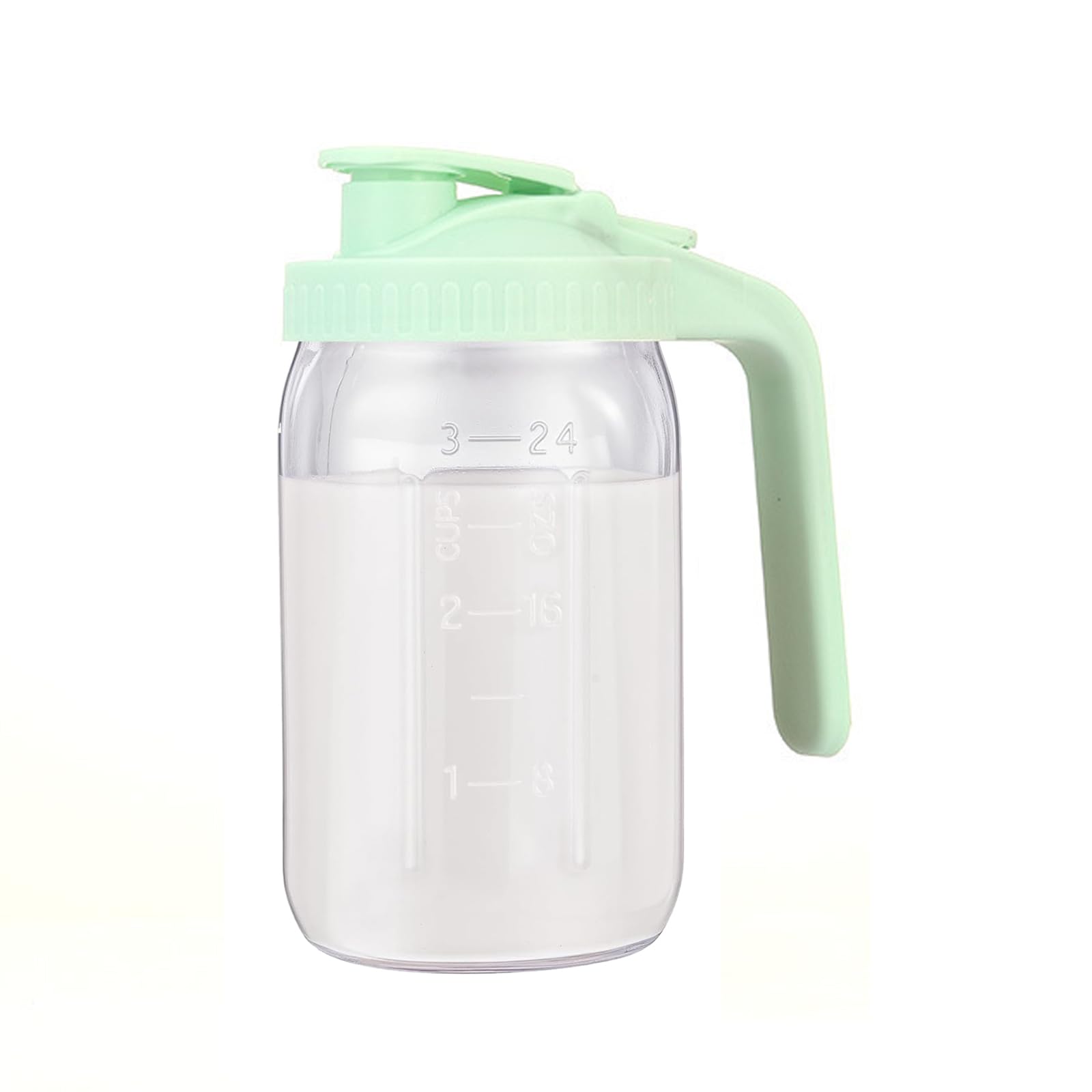 Breast Milk Pitcher with Leak-Proof Flip Cap – 32oz Wide Mouth Mason Jar Pitcher for Breastmilk Storage Glass Breastmilk Jar Canister Resistant to