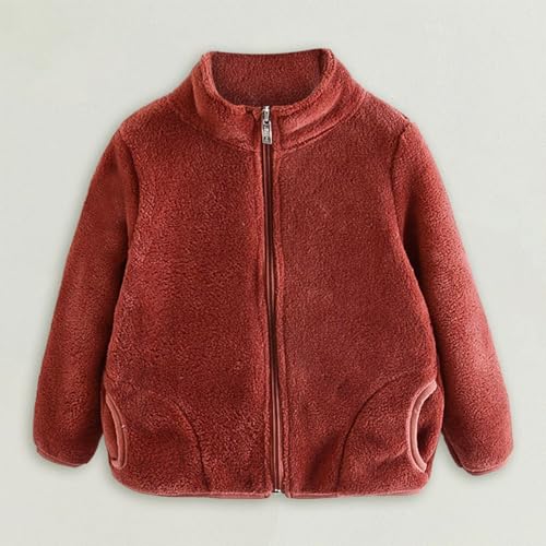 Kids Girls Warm Winter Thicken Coat Fleece Zipper Windproof Jacket Solid Color Casual Outwear Jackets With Pocket2