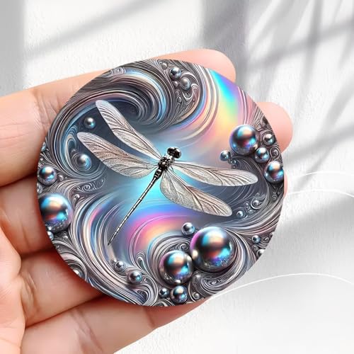 Imán decorativo vintage libélula acrílico 2.3 pulg