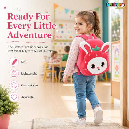 Image of Delicado Cute Small Toddler Kids Preschool Backpack design Nursery Preschool Playschool School Picnic Travelling Bag for Baby Boy Girl Age 2-5 Years