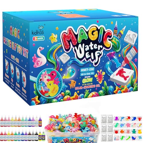 Kiditos Magic Water Elf Toy Kit: 25 gels, 20 molds