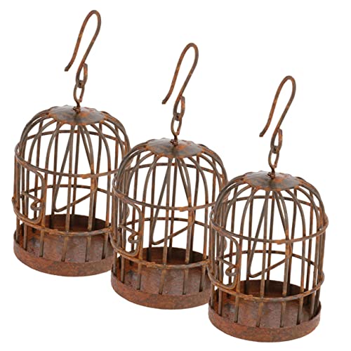 COSMEVIVI 3個 マイクロ風景鳥かご miniature 装飾用の鳥かご ミニチュアハウス 装飾的な鳥かご キット 鳥かごミニチュア 模造ミニ鳥かご 小さな鳥かごの模型 ミニケージモデル 鉄