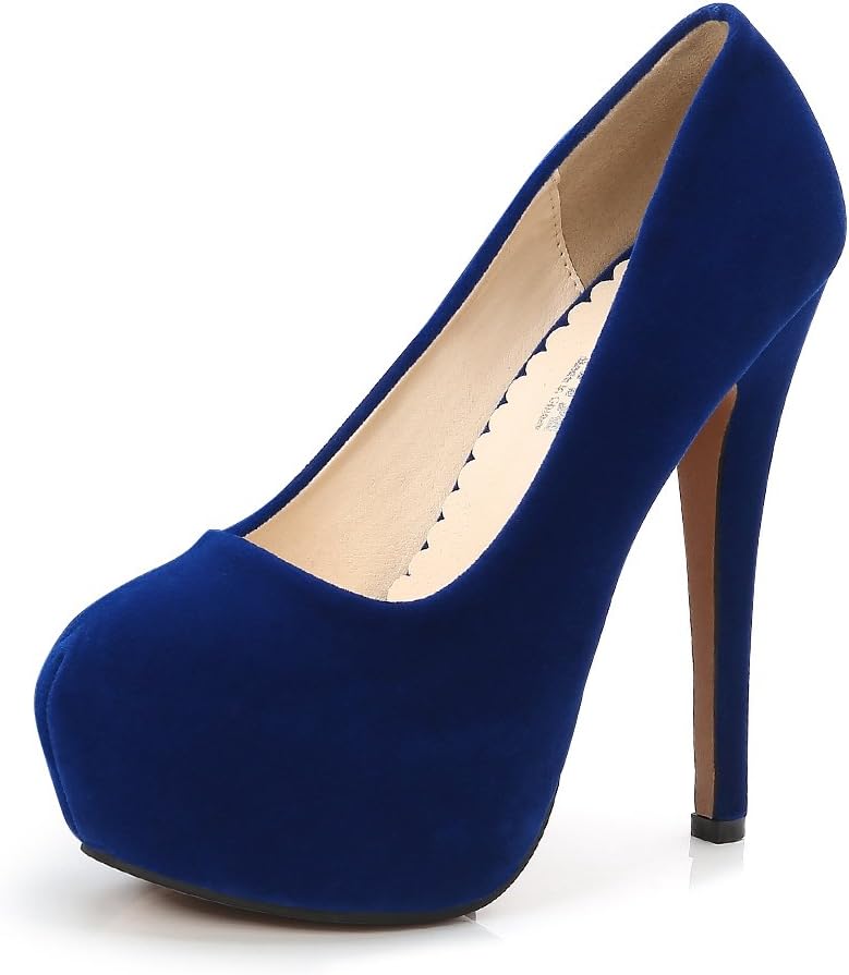 OCHENTA Women's Platform Slip On High Heels Dress Pumps