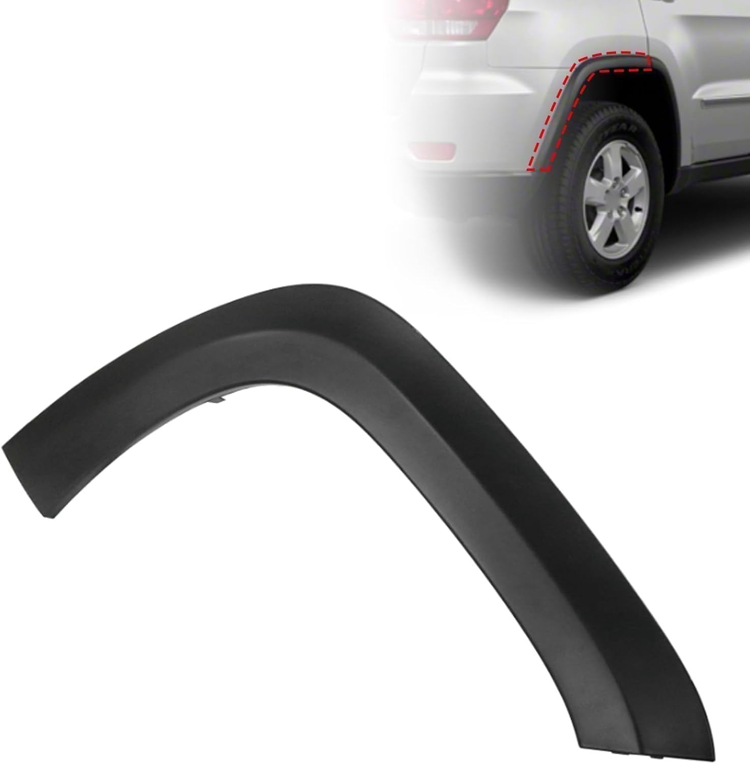 Fender Flare Front Right Side Compatible with Jeep Grand Cherokee SRT SRT8 2012-2021 Replace# 1WC98AXRAB, 5QJ84TZZAE
