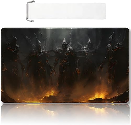 Vista 85 de Tapete de juego MTG cosido de alta calidad con zonas y parte trasera de goma antideslizante, tapete de juego TCG para MTG y otros juegos de cartas