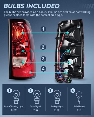 Image of Nilight Headlight & Taillight Assembly Combo for 2003-2006 Chevy Silverado