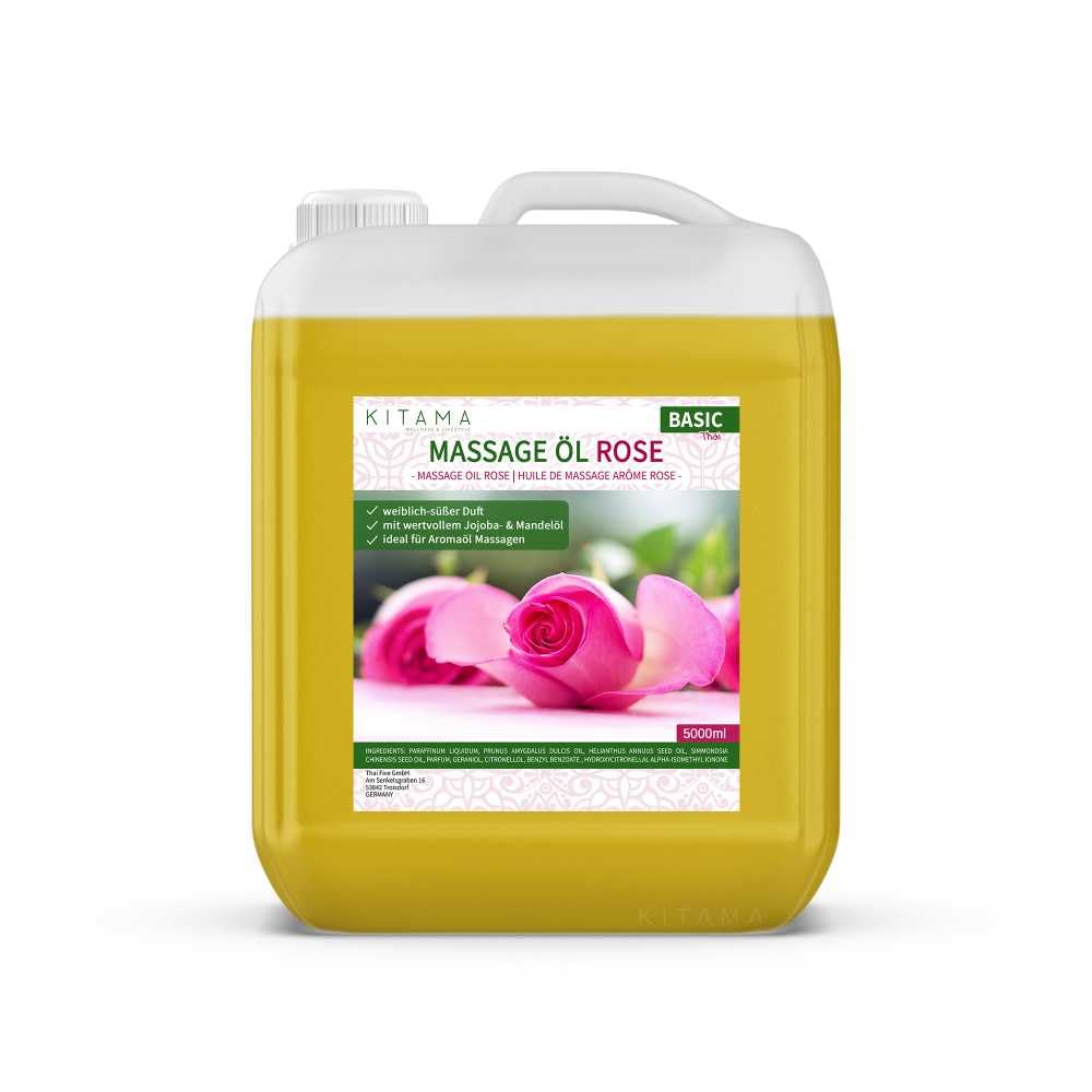 Kitama Aromatyczny olejek do masażu I pielęgnujący olejek do ciała przeciwko napięciom I olejek aromatyczny do masażu, masażu tajskiego i spa 5000ml