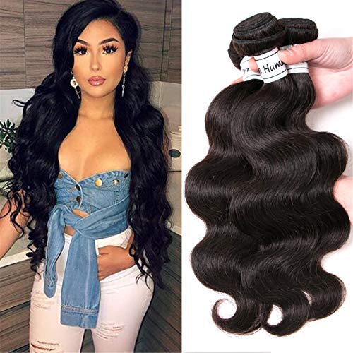 Ornate Hair 8A Peruvian Body Wave Hair Bundles Remy Hair Weave Human Hair 3 Bundles Unprocessed Peruvian Virgin Hair Extensions Natural Color (16 18 20 Inch) ……