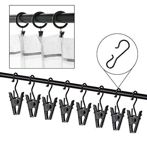 30 Pack Small Heavy-Duty Hook Clip Set Metal Curtain Hangers Clips For Clip Photo Home Decoration Art Craft Display - Black #TOP3