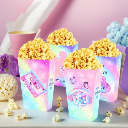 Image of 12 PCS Singer Theme Popcorn Boxes Party Party Favor Bags Singer Theme Birthday Party Supplies Gift Bags Kids Candy Treat Bag for Birthday Wedding Bridal Shower