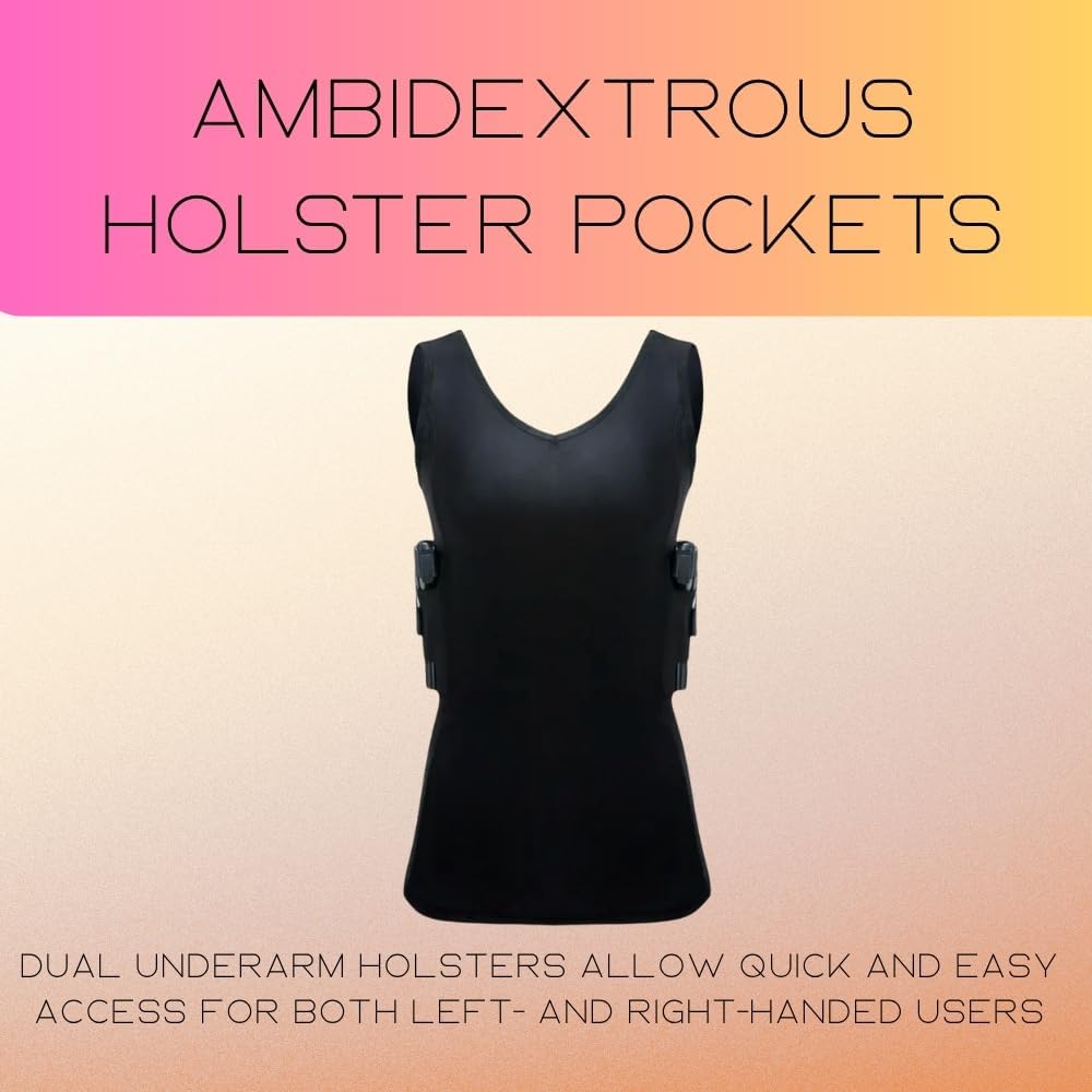 Concealed Carry Shirts for Woman, Conceal Carry Crop Tank Tops for Woman, Concealed Carry Holster Shirt White - Image 3