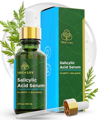 Image of Tree of Life 2% Salicylic Acid Serum for Face w /AHA & PHA Liquid - Pore Minimizer & Clogged Pores Treatment - Suitable for Sensitive Skin - 2 Fl Oz | Clarifying BHA to Minimize Clogged Pores.