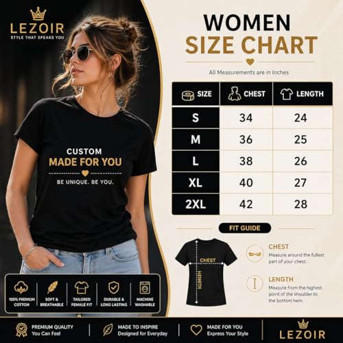 Image of T-Shirt for Women | Personalized Photo /Text Tee | 100% Cotton Regular Fit | Design Your Own T Shirt | Gifts for Girls, Friends, Birthday