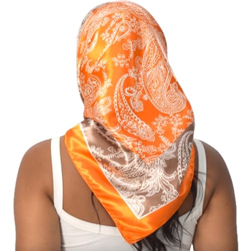 Hair Bandanas Scarf For Women Retro Print Fashion Neck Silk Satin Head Scarves For Sleeping Handbags Scarf 35 Inches2