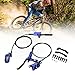 equlup Mountain Bike Hydraulic Disc Brake Set, 4 Piston Front Rear Brake with Screw and Olive Head, Oil Needle, Mounting Column for Most Bikes (Blue)